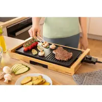 Table Electric Grill Premium Bamboo 2 in 1 Sencor SBG 206BK