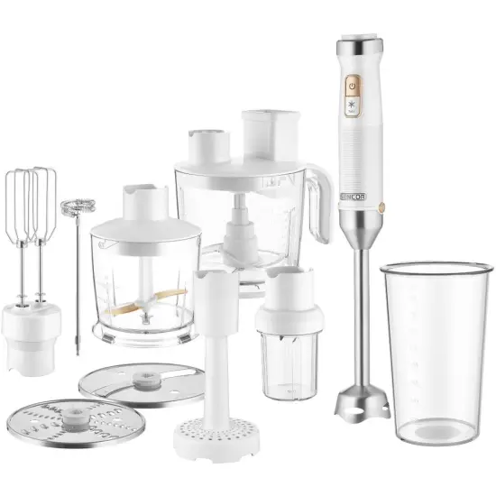 Hand blender Sencor Turbo 1500W SHB 6551WH 7 in 1 Stainless Steel White