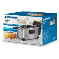 Stainless Steel Oil Fryer with Temperature Control 3lt 2200W Smarton FR 300 Silver