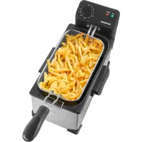 Stainless Steel Oil Fryer with Temperature Control 3lt 2200W Smarton FR 300 Silver