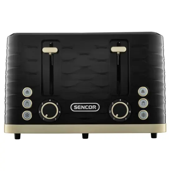 Toaster Sencor STS 7551BK 4 Slots 1600W 3D Pattern Design Black/Gold