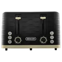 Toaster Sencor STS 7551BK 4 Slots 1600W 3D Pattern Design Black/Gold
