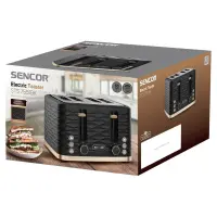 Toaster Sencor STS 7551BK 4 Slots 1600W 3D Pattern Design Black/Gold