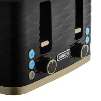 Toaster Sencor STS 7551BK 4 Slots 1600W 3D Pattern Design Black/Gold