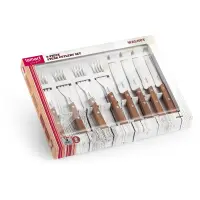 Cutlery Set with Wooden Handle STEAK Stainless Steel 8pcs Lamart LT2062 Brown