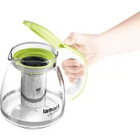 Teapot with Filter Glass 1.5lt 13cm Lamart LT7028 Transparent/Green