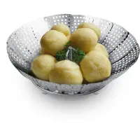 Folding Steam Basket Stainless Steel 23cm PAIRE Lamart LT7049 Grey