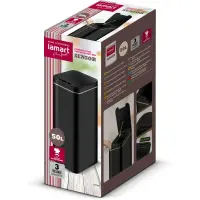 Stainless Steel Waste Bin with Photocell 50lt SENSOR Lamart LT8052 Black