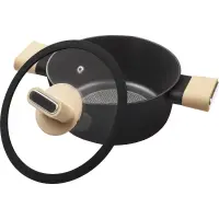 Pot POELE Non-stick Aluminum 20x9cm 2.4lt Lamart LT1218 Black/Beige