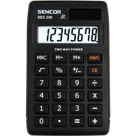 Calculator Dual 8 digits LCD Display Sencor SEC 250/8 Black