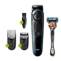 Rechargeable Trimmer Braun BT3240 + Gillette ProGlide with UK Charger and EU Adapter
