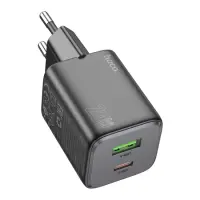 Hoco N41 Almighty Small Body Travel Charger with 2 USB QC3.0 18W and USB-C PD20W Charging Outputs Black