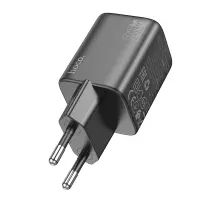 Hoco N41 Almighty Small Body Travel Charger with 2 USB QC3.0 18W and USB-C PD20W Charging Outputs Black