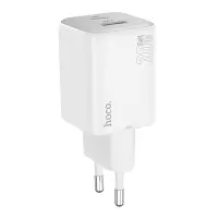 Hoco N41 Almighty Small Body Travel Charger GaN with 1xUSB-A and USB-C PD20W Fast Charging QC3.0A Outputs White