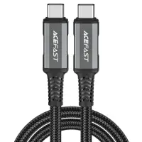 Cable Acefast C1-09 USB-C to USB-C PD240W40Gbps Data Transfer 4K Screem Suppor Braided Black 1.2m