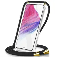 Case Ancus Crossbody for Samsung SM-A556 Galaxy A55 5G Transparent with Black Stripe