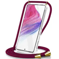 Case Ancus Crossbody for Samsung SM-A556 Galaxy A55 5G Transparent with Red Stripe