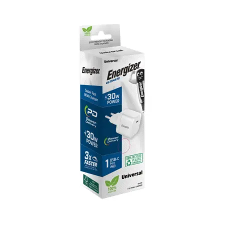 Travel Charger Energizer Fast Charge με USB-C PD30W White