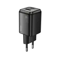 Hoco N53 Monsoon Small Size Charger PD30W QC3.0A GaN with 1xUSB-A and 1xUSB-C Outputs Black