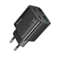 Travel Charger Hoco N56 Fundador Quad Port 2xUSB-C PD30W + 2xUSB-A QC3.0A GaN Tech Black
