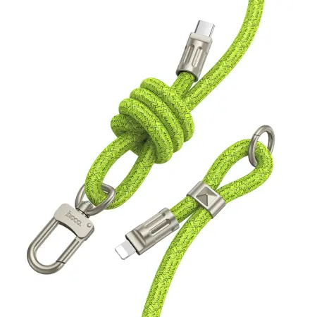 Hoco GH7 Multifunctional Charging Cable/Lanyard USB-C to Lightning PD20W Braided Green 1.8m