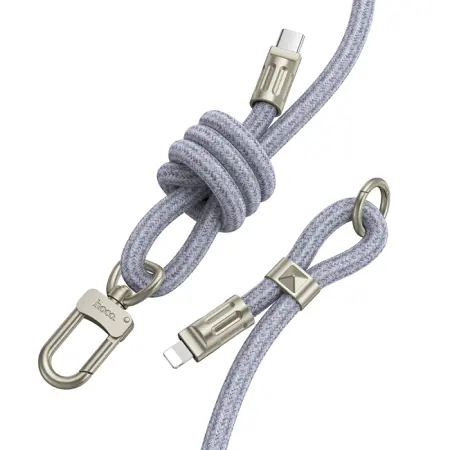 Hoco GH7 Multifunctional Charging Cable/Lanyard USB-C to Lightning PD20W Braided Blue 1.8m