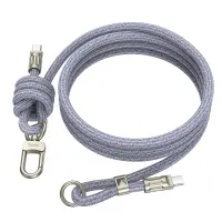 Hoco GH7 Multifunctional Charging Cable/Lanyard USB-C το USB-C 60W 3A Braided Denim Blue 1.8m