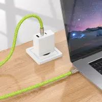 Hoco GH7 Multifunctional Charging Cable/Lanyard USB-C to USB-C 60W 3A Braided Green 1.8m