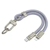 Hoco GH5 Multifunctional Charging Cable/Wrist Lanyard USB-C to Lightning PD20W Braided Blue 22cm