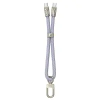 Hoco GH5 Multifunctional Charging Cable/Wrist Lanyard USB-C to USB-C 60W 3A Braided Blue 22cm