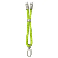 Hoco GH5 Multifunctional Charging Cable/Wrist Lanyard USB-C to USB-C 60W 3A Braided Green 22cm