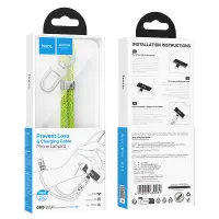 Hoco GH5 Multifunctional Charging Cable/Wrist Lanyard USB-C to USB-C 60W 3A Braided Green 22cm
