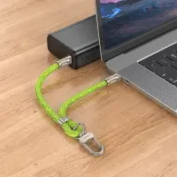 Hoco GH5 Multifunctional Charging Cable/Wrist Lanyard USB-C to USB-C 60W 3A Braided Green 22cm