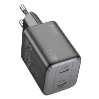 Hoco N42 Elogiado Small Body Charger GaN with 2xUSB-C PD45W Fast Charging Outputs Black