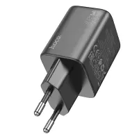 Hoco N42 Elogiado Small Body Charger GaN with 2xUSB-C PD45W Fast Charging Outputs Black