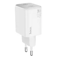 Hoco N42 Elogiado Small Body Charger with 2xUSB-C PD45W Charging Outputs White