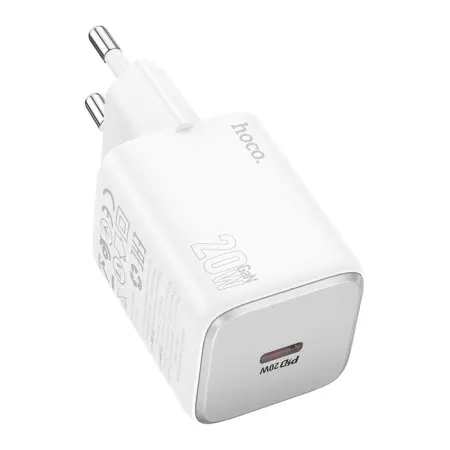 Travel Charger Small Body Hoco N40 Mighty USB-C PD20W GaN Tech White