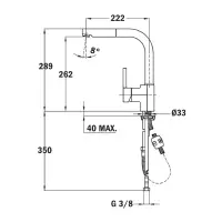 Inox TEKA Swivel Faucet with Pull-Out Shower ARK 938 3/8”-1/2”Maestro White