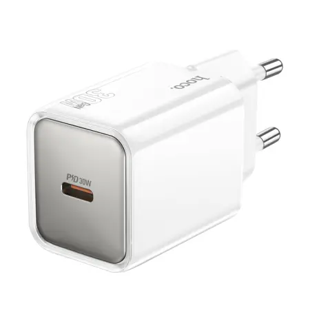 Hoco N47 Glorious Travel Charger with USB-C PD30W QC3.0A GaN White