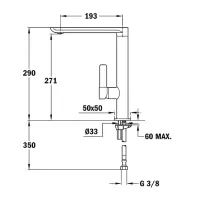 Inox TEKA Sink Faucet Rotating, Minimal Design FO 915 1/2'' TOTAL