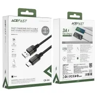Cable Acefast C9-04 Metalic USB to USB-C 3.0A Fast Charge Braided Black1.2m