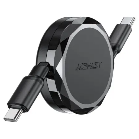 Cable Acefast C3-03 Retractable USB-C to USB-C 3A 60W Black 0.8m
