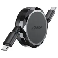 Cable Acefast C3-03 Retractable USB-C to USB-C 3A 60W Black 0.8m