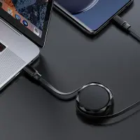 Cable Acefast C3-03 Retractable USB-C to USB-C 3A 60W Black 0.8m