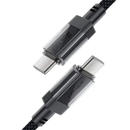 Cable Acefast C12-03  USB-C to USB-C PD60W 3A Braided Black 1.2m