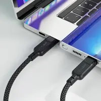 Data Cable Acefast C5-11 Metallic USB-C to 2xUSB-C PD100W 20V/5A Braided Black 1.2m