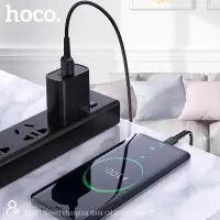 Data Cable Hoco. DU01 Novel USB to USB-C 3.0A  Charging and Data Transfer Black 1m