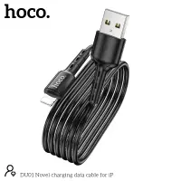 Data Cable Hoco. DU01 Novel USB to Lightning 2.4A  Charging and Data Transfer Black 1m