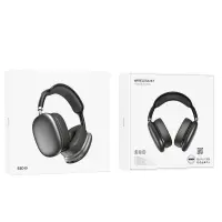 Wireless Stereo Headphone Hoco. ESD15 Cool Shadow V5.3 400mAh 12h Use Time with Micro SD, Microphone  and AUX Ports Deep Space Grey