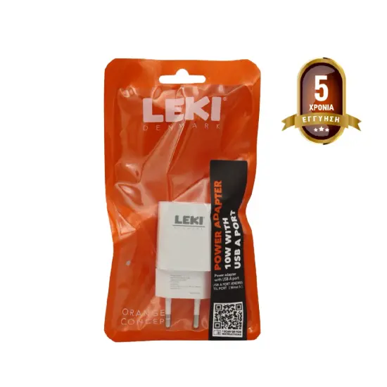 Leki Orange Concept Travel Charger with USB 10W 5V 1.0A Black